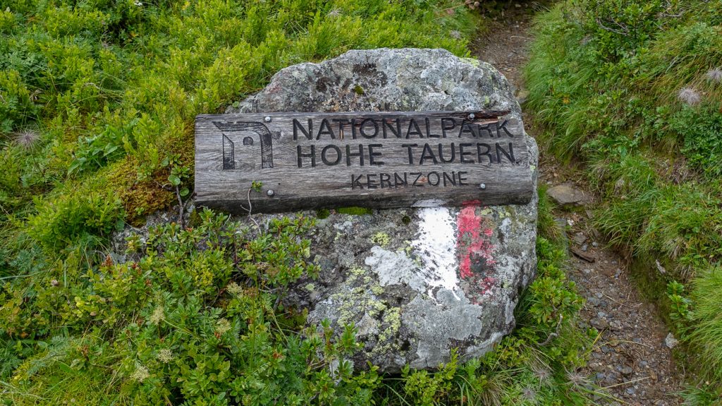 Skylt om nationalparkens kärnområde