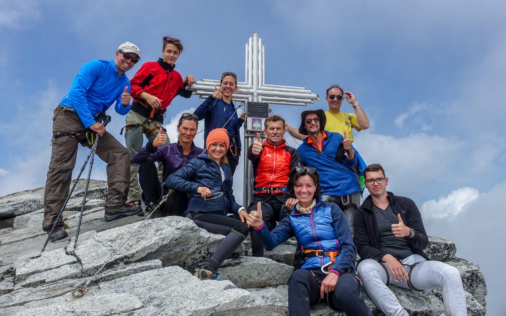 Gruppen på toppen ac Stubacher Sonnblick