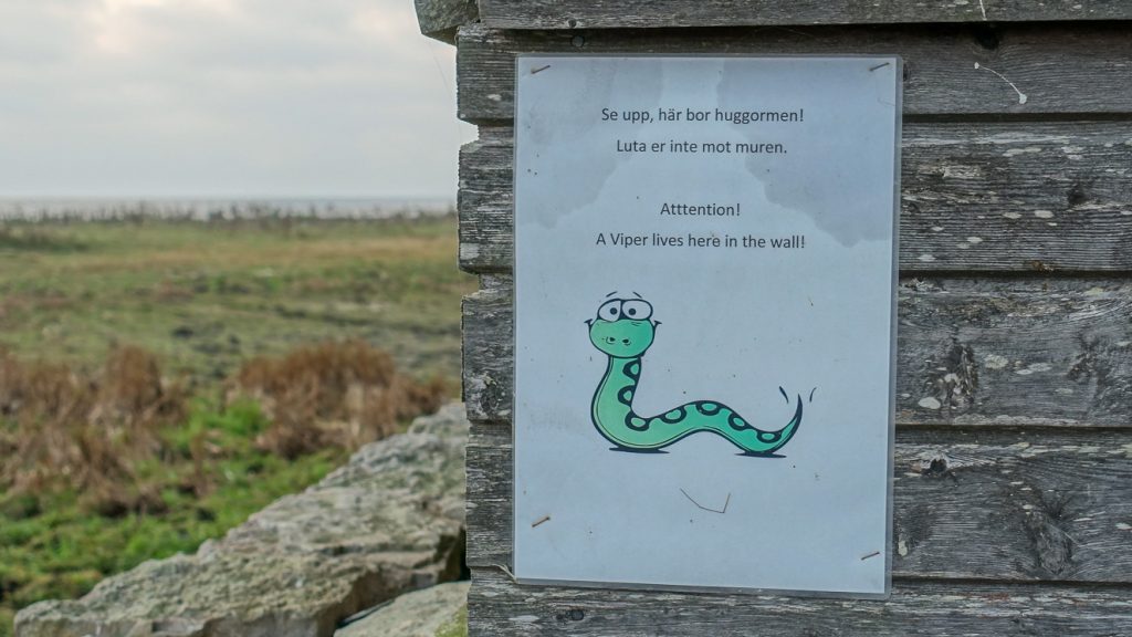 Varingsskylt för huggormar